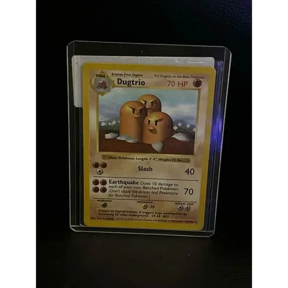 Dugtrio 019/102 Base Set (Shadowless) Rare Pokemon Unlimited Lightly Played Eng