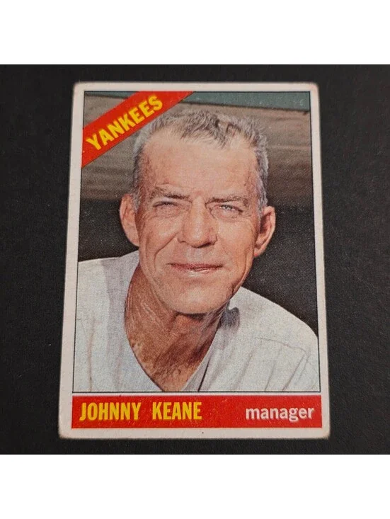 1966 Topps - Johnny Keane #296 New York Yankees Manager VTG Baseball Card
