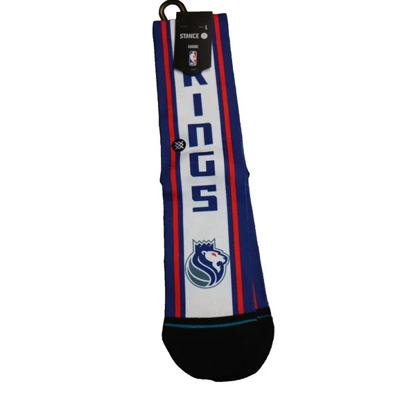 New Stance NBA City Edition Collection Crew Socks  Sacramento Kings Size L