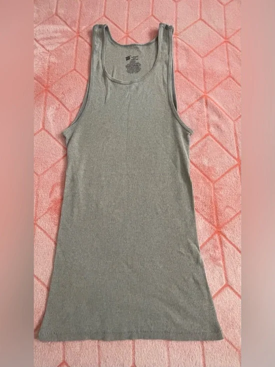 Ribbed Tank Dress - Gray