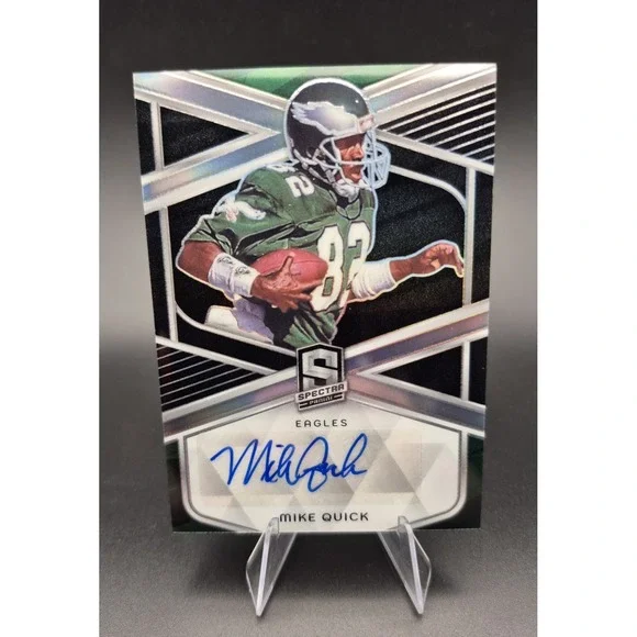 2024 Panini Spectra Mike Quick #SIG-MQK‎ Silver Prizm Autograph /199 (AU) Eagles