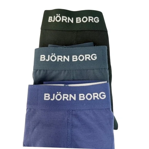 Bjorn Borg Mens New Organic Cotton Boxer Briefs Teal Blue  L NWOT