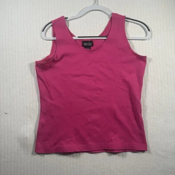 New York & Company Tank Top Women Large L Pink Scoop Neck Sleeveless Shirt