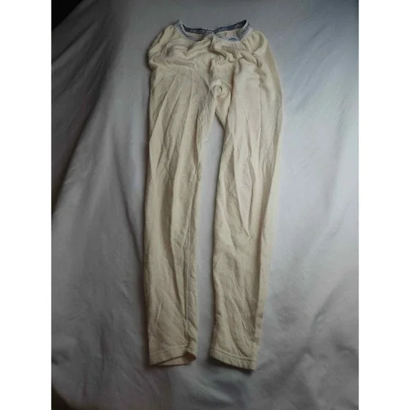ColdPruf Mens Thermal Pants Small Cream Wool Blend Dual Layer Long Johns
