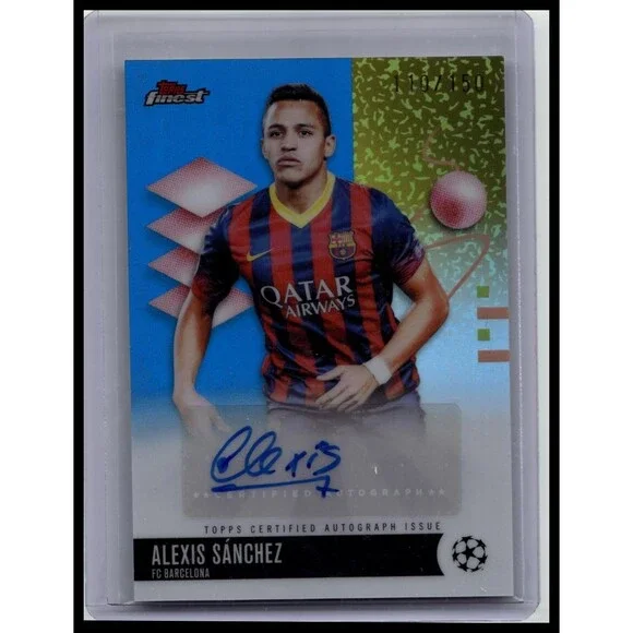 ALEXIS SANCHEZ 2025-26 TOPPS FINEST UEFA BLUE WAVE AUTO /150 #BA-SZ