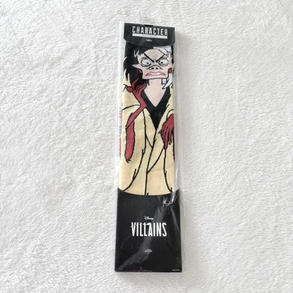 Disney Villains Cruella De Vil Crew Socks Bioworld‎ Character Collection