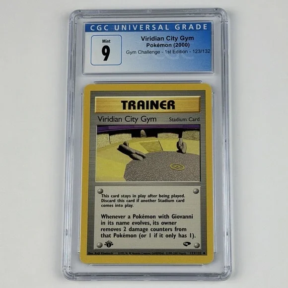 Pokemon Viridian City Gym 123/132 1st Ed CGC 9 Blue Label TCG 2000 Gym challenge