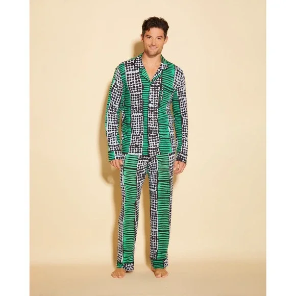 CosaBella‎ Printed Men's Classic Long Sleeve Top & Pant Pajama Set size XL