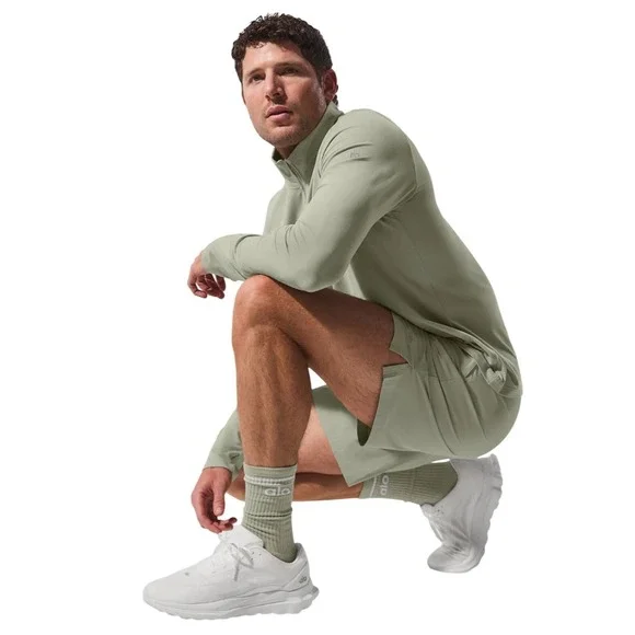 Alo Yoga Unisex‎ Throwback Sock Limestone White Ribbed Crew Socks Size M A0357U