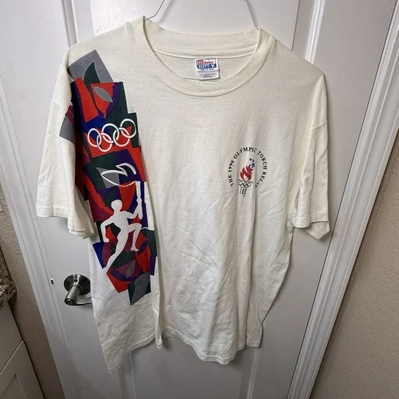 Vintage 1996 Olympic Torch Relay T Shirt Atlanta USA Hanes Beefy T XL