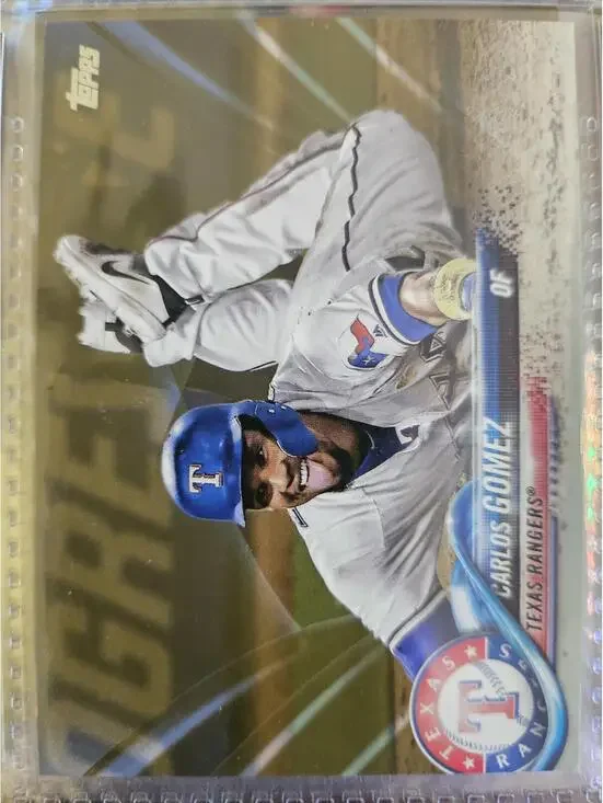 2018 Topps GOLD insert- Carlos Gomez - No. 0426/2018  #447 - Rangers - RAW Mint