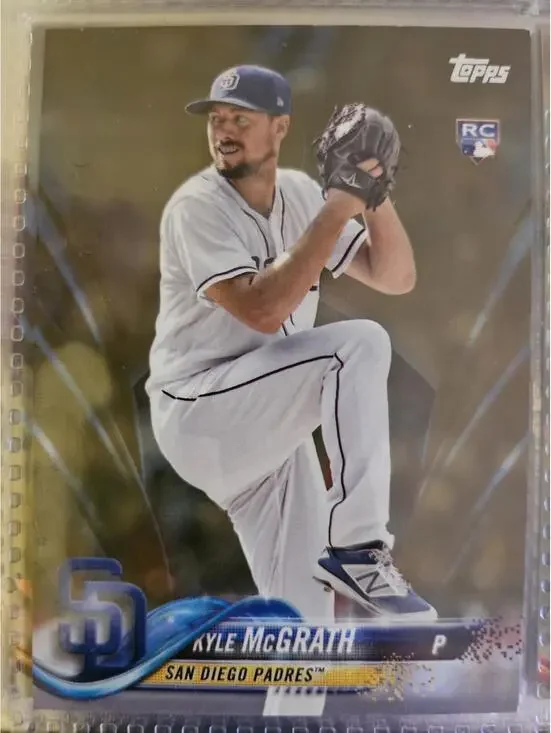 2018 Topps GOLD insert - Kyle McGrath (RC)- No. 1370/2018  #376-Padres-RAW Mint