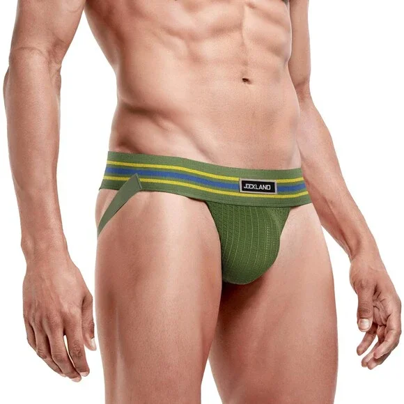 JOCKLAND Men's Green Jock Strap Wide Band Mesh Male Underwear Jockstrap M - NWT