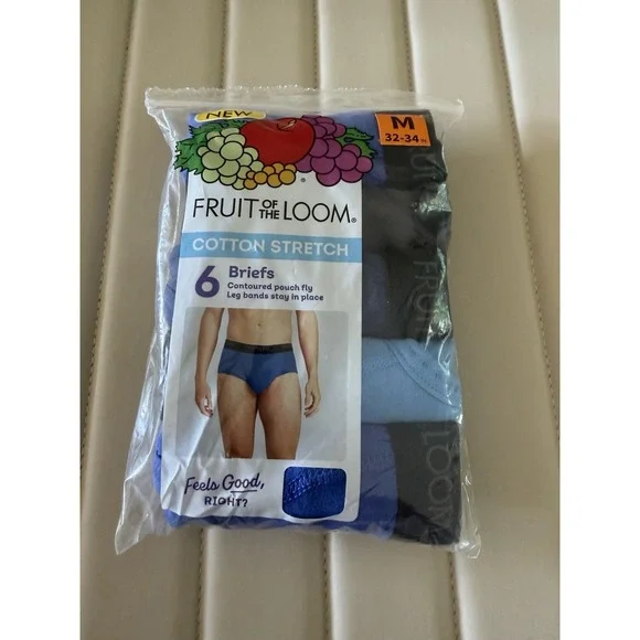 5 Medium (M) 32-34 Inch Briefs Mid Rise Fruit of the Loom Assorted Colors Read