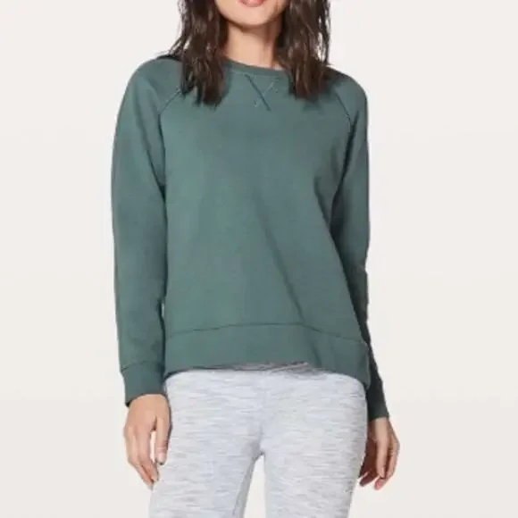 Lululemon Just Pleat It Crewneck Sweatshirt 8 Green Long Sleeve Pullover Casual