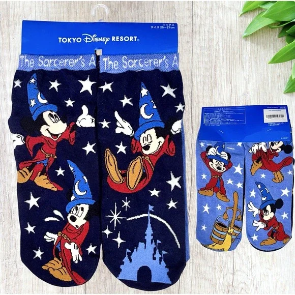 Tokyo Disney Resort Sorcerer Mickey Socks 2 Pair Womens 8.5-10.5 Fantasia NWT