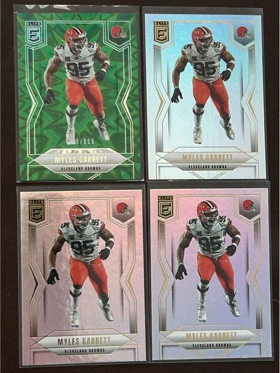 23 Elite Myles Garrett Cleveland Browns FB Lot 4 Cards- Green Parallel #674/999