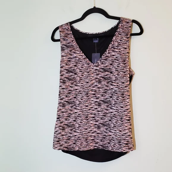 NWT French Connection Sahara Wave Vest Top Melon Multi Abstract Print Large