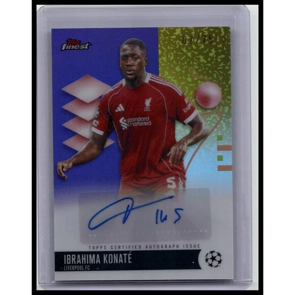 2025-26 Topps Finest UEFA Ibrahima Konate Auto Refractor Liverpool FC #BA-IK /99