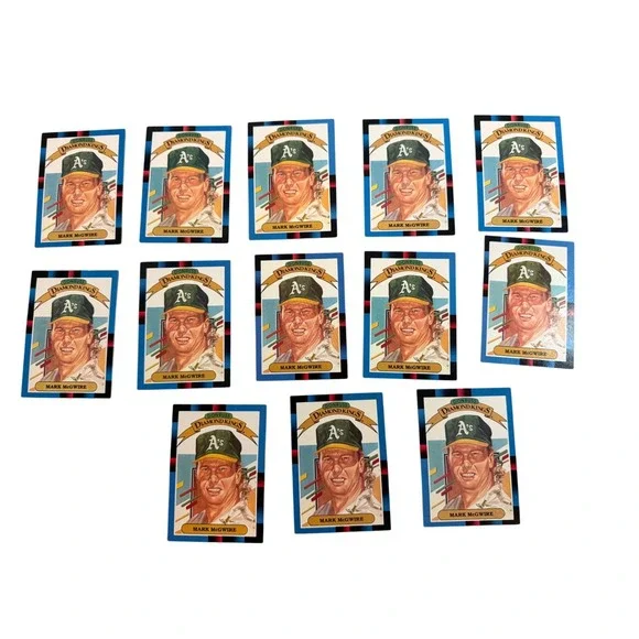 Mark McGwire 1988 Donruss #1 Diamond Kings Baseball Card Lot of 13 A's Raw