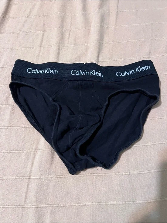 Calvin Klein Black Men's Cotton Briefs with Logo Waistband
