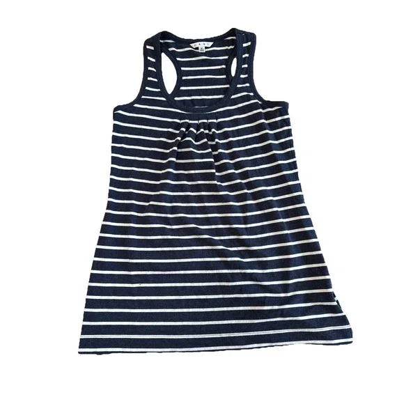 Cabi M Racerback Sleeveless Tank Top Stripped Navy White