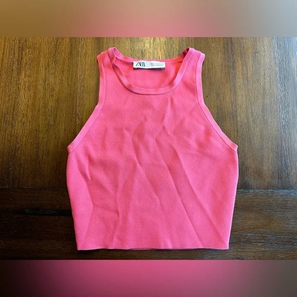 Zara Vibrant Pink Crop Top- size Medium