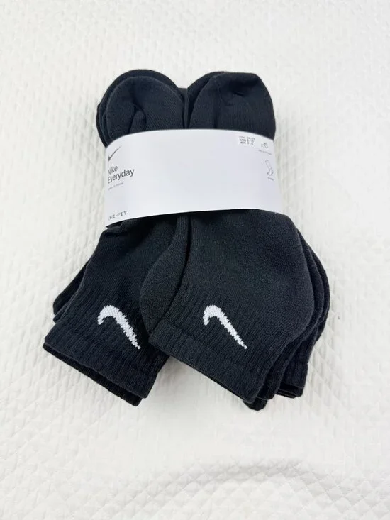 Nike 6 pairs Unisex Dri Fit Everyday Plus Cushioned Ankle Socks Mens M 6-8