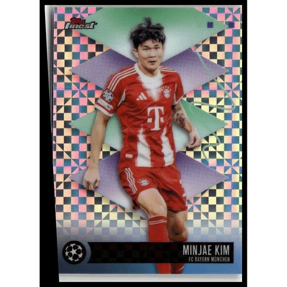 2025-26 Finest Minjae Kim Bayern Checkerboard Refractor #424