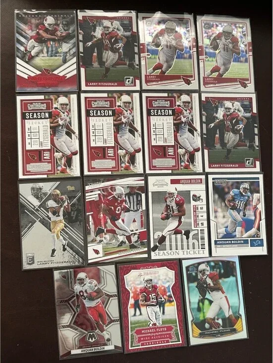 AZ Cardinals Larry Fitzgerald and Anquan Boldin Football Trading Card Collection