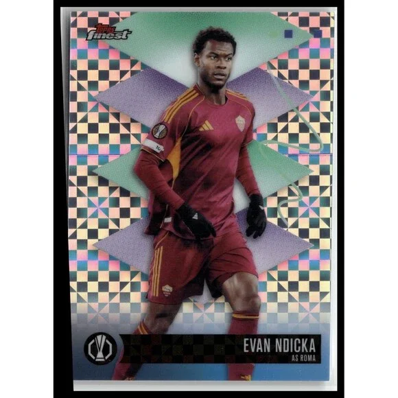 2025-26 Finest Evan Ndicka Roma Checkerboard Refractor #429