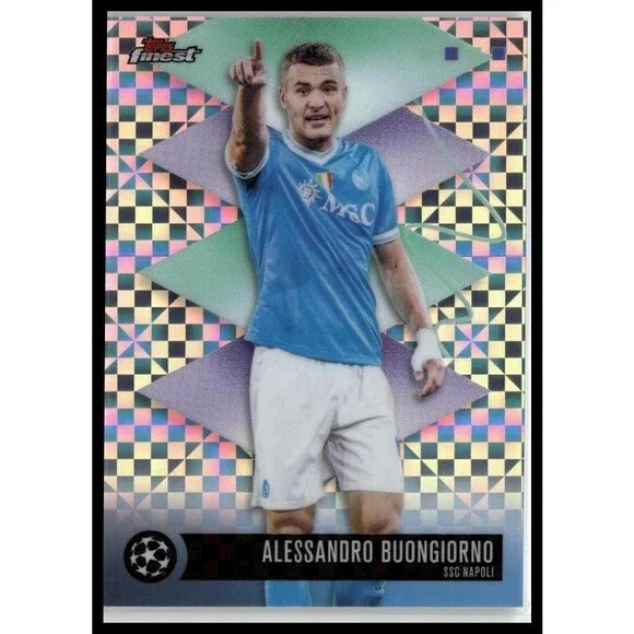 2025-26 Finest Alessandro Buongiorno Napoli Checkerboard Refractor #186