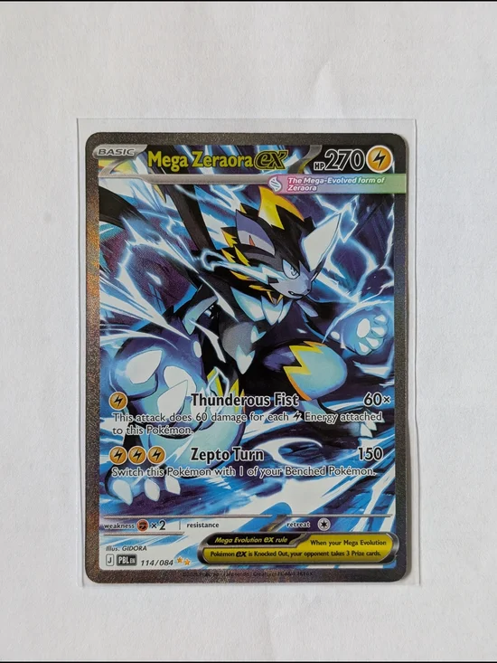 Mega Zeraora ex Pokemon Card 114/084 Holofoil Near Mint