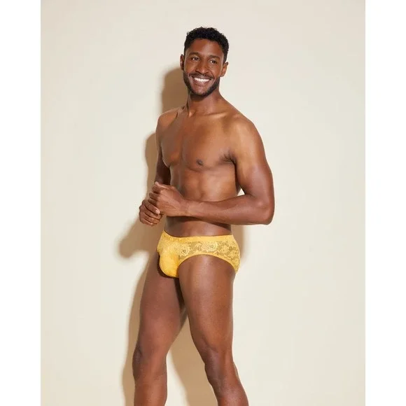 Cosabella Never Say Never Men's Comfort Micro Brief Mango Lace Size M