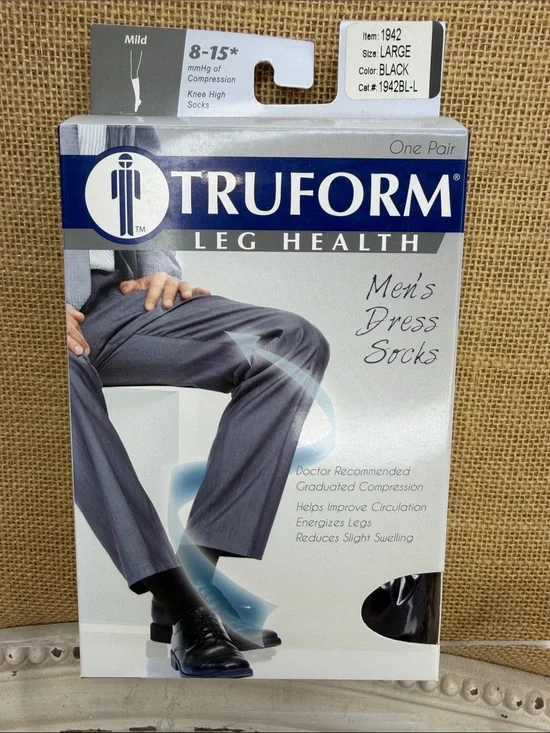 Truform Men's Dress Socks — Black