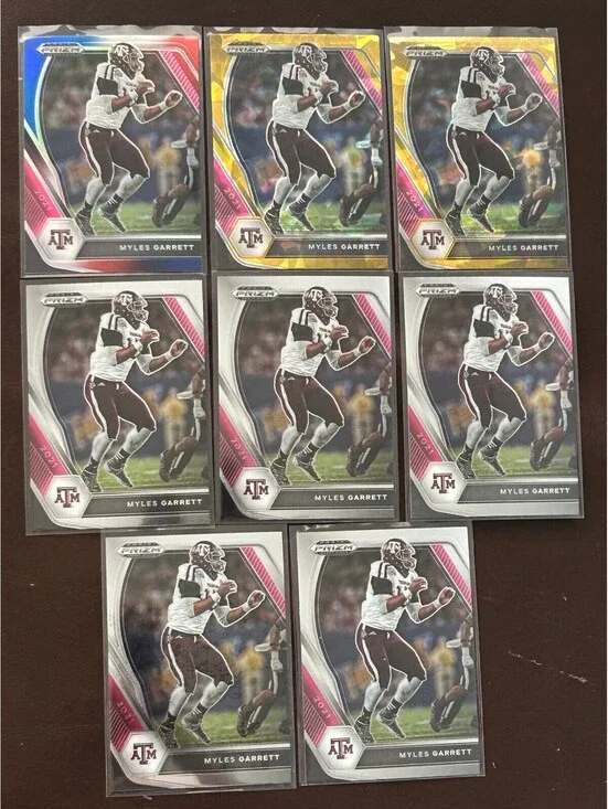 Myles Garrett 21 Lot  of 8Panini Prizm Gold Ice & Red White & Blue-NM Condition