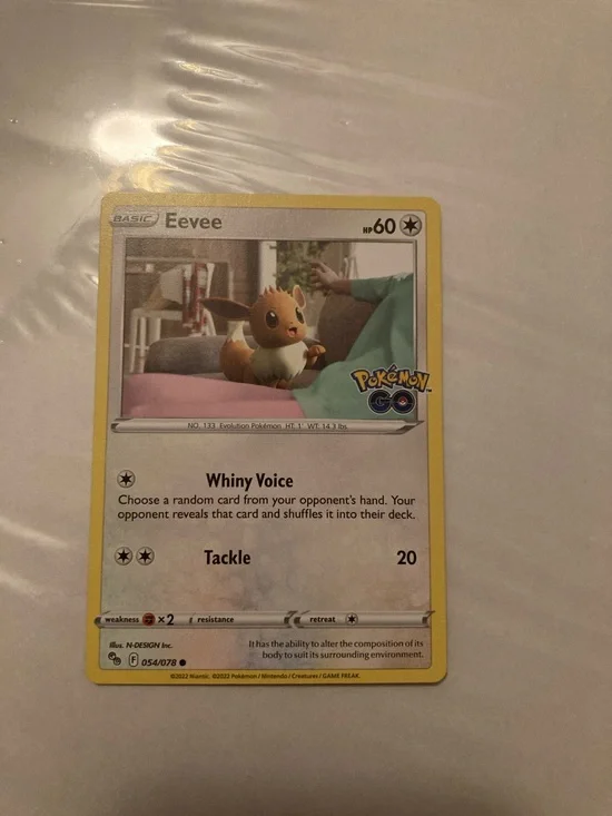 Pokemon Eevee Trading Card - Yellow Border, Brown Eevee