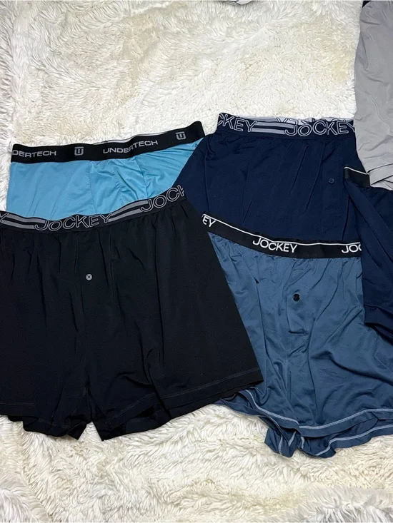 Jockey Men’s Boxer Brief 6 pack in Black, Blue, gray Tones all size Large