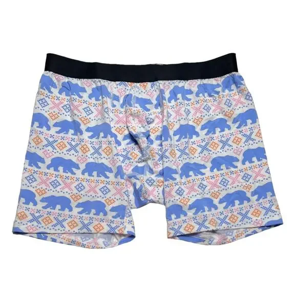 MeUndies Bear Fair Isle Print Boxer Brief Size Medium