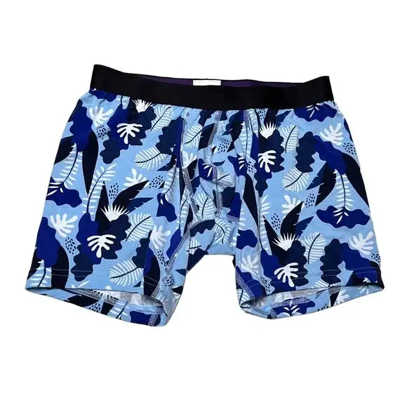 MeUndies Men's Tropical Leaves Hawaiian Print Boxer Brief Underwear Size Small