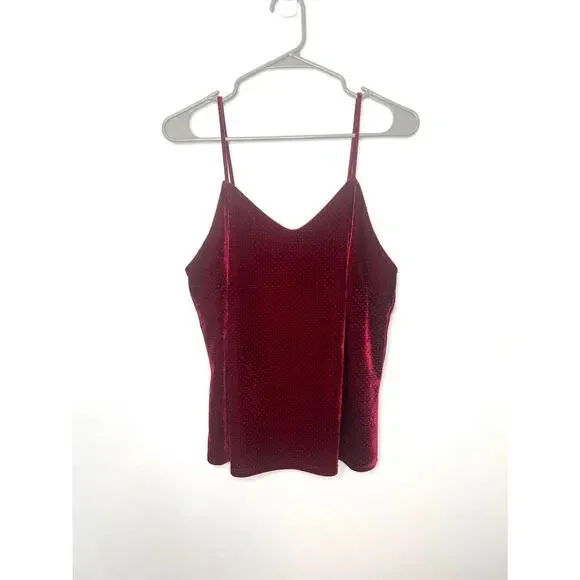 Lavender Field Velvet Cami Strappy Tank M Red mini polka dot Y2K Festival