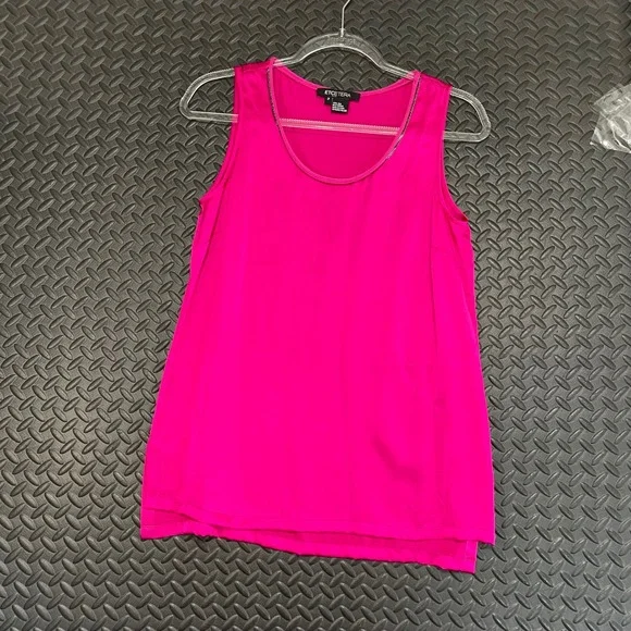 Etcetera Magenta Pink 100% Silk Scoop Neck Tank‎ Top Women's Size 2