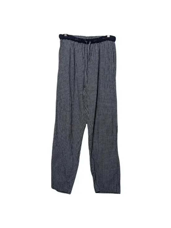 Perry Ellis Men's Portfolio Plaid Pajama Pants, Blue, Size Medium, Cotton