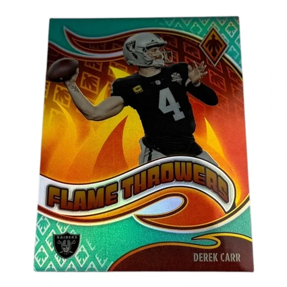 2021 Panini Phoenix Flame Throwers‎ Derek Carr Teal /149 Las Vegas Raiders FT-12
