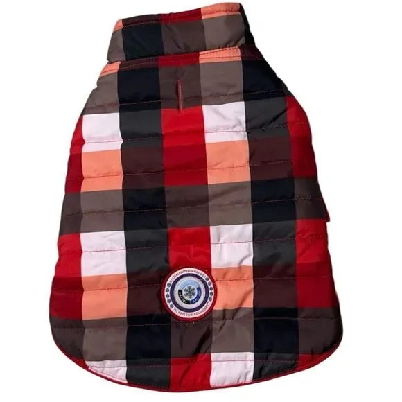 Dog Sherpa Plaid Cold Alert Technology Jacket. Size Small.