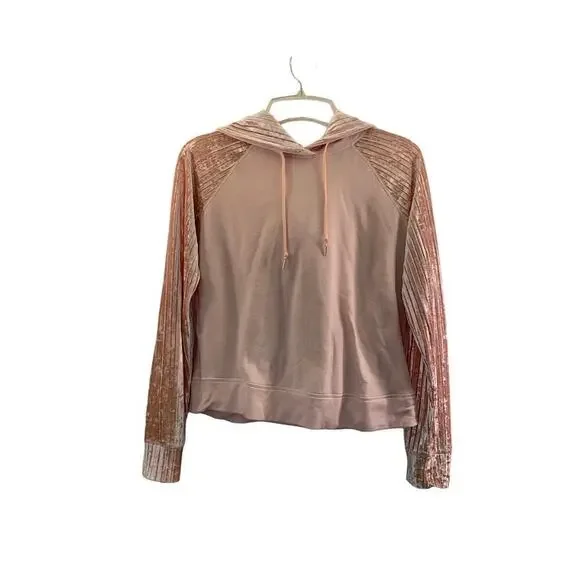 CALIA BY CARRIE UNDERWOOD Women’s Pink Velvet Sleeve Hoodie / Size: M