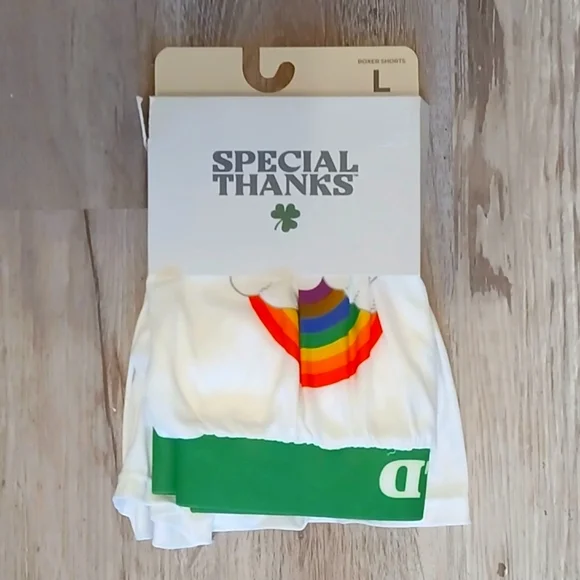 Pot of Gold Raimbow Boxer Shorts Adult Large
