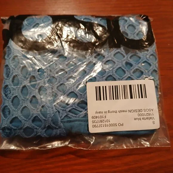 NEW  Two Asos Design Men's Mesh Thong Blue Size Small  New