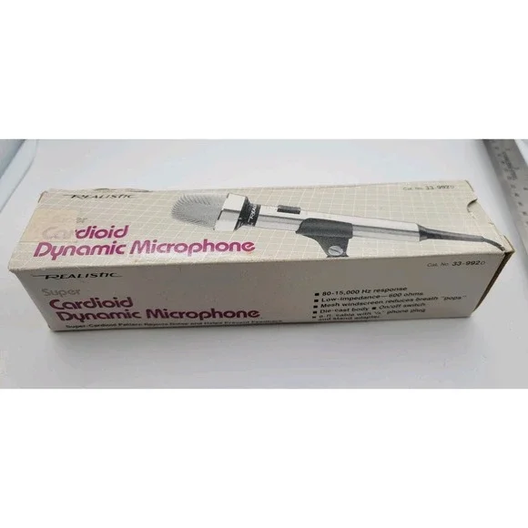 Realistic Super Cardioid Dynamic Microphone Model No.‎ 33-992D Untested