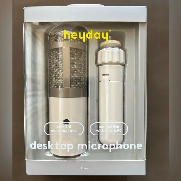 Heyday Gold and Cream Desktop Microphone